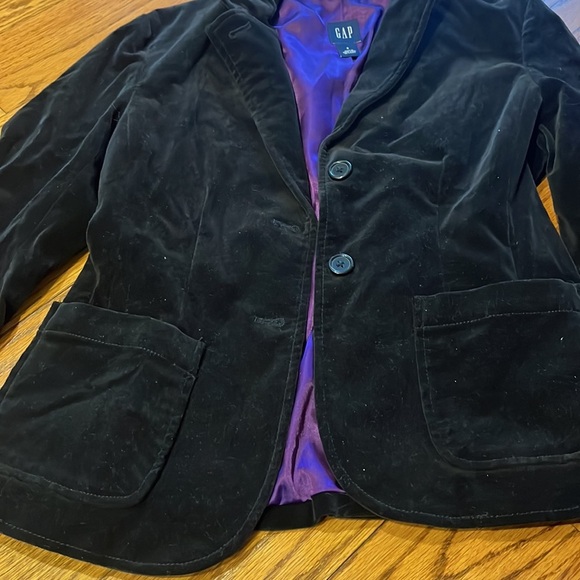 Gap Woman’s Black Velvet Blazer Jacket Size 0 - Picture 4 of 7
